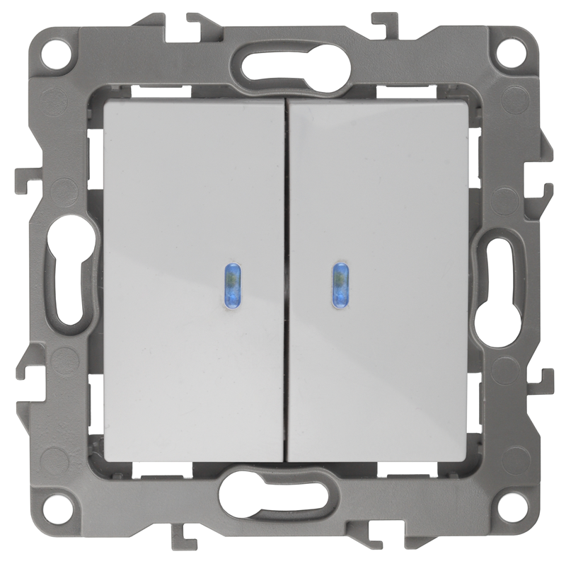 Выключатель 2кл с подсв с/у белый Эра12 12-1105-01 ЭРА