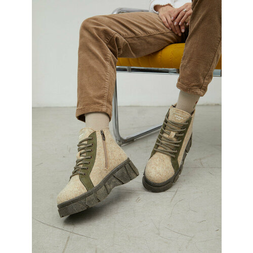 фото Ботинки берцы makfly, размер 37, бежевый