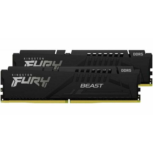 Оперативная память для компьютера 64Gb 2x32Gb PC5-38400 4800MHz DDR5 DIMM Unbuffered CL38 Kingston Fury Beast KF548C38BBK2-64 2347700₽