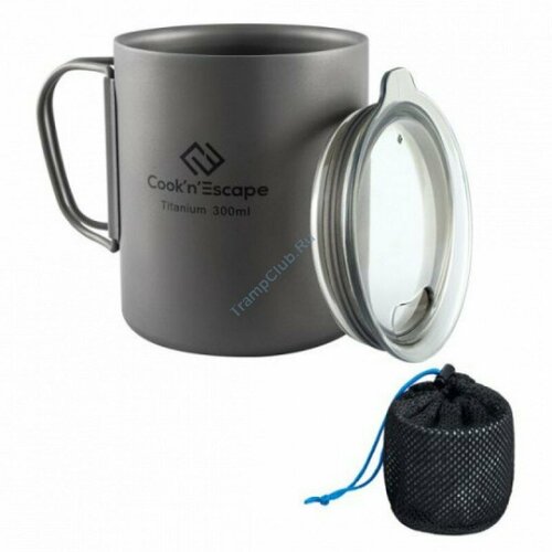фото Ca2012 300ml titanium double wall cup кружка с крышкой kingcamp