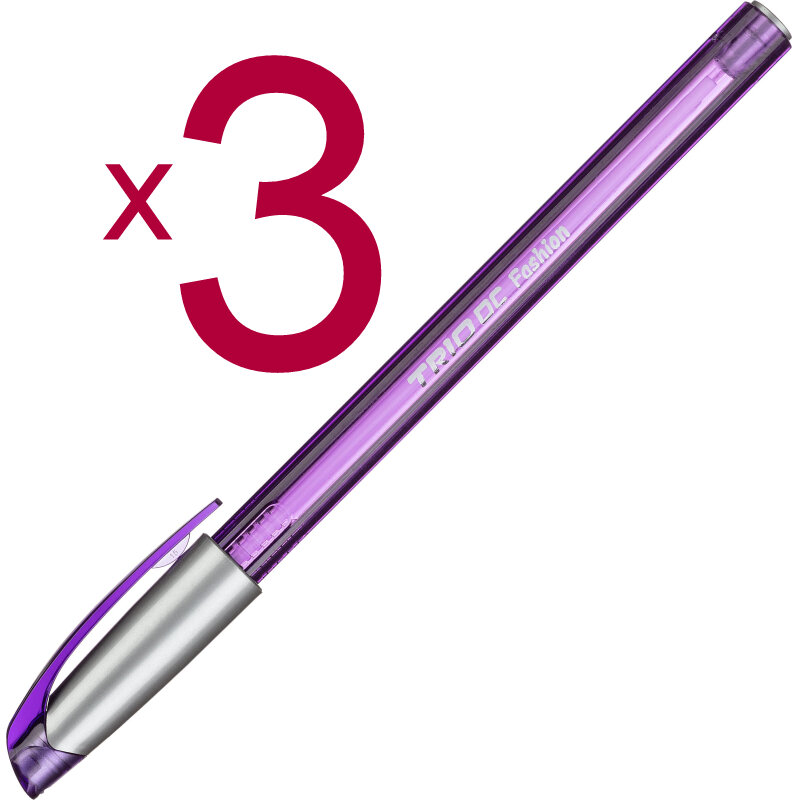 Ручка шариковая неавтоматическая Unomax/Unimax TrioDC Fashion масл1мм фиол ( 3 шт )