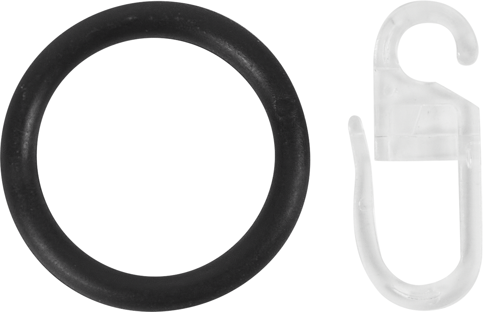 Кольцо с крючком пластик цвет черный D13/16 10 шт.