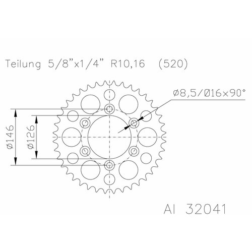 Звезда ведомая ESJOT 51-32041 49 зубов, кросс JTA808.49