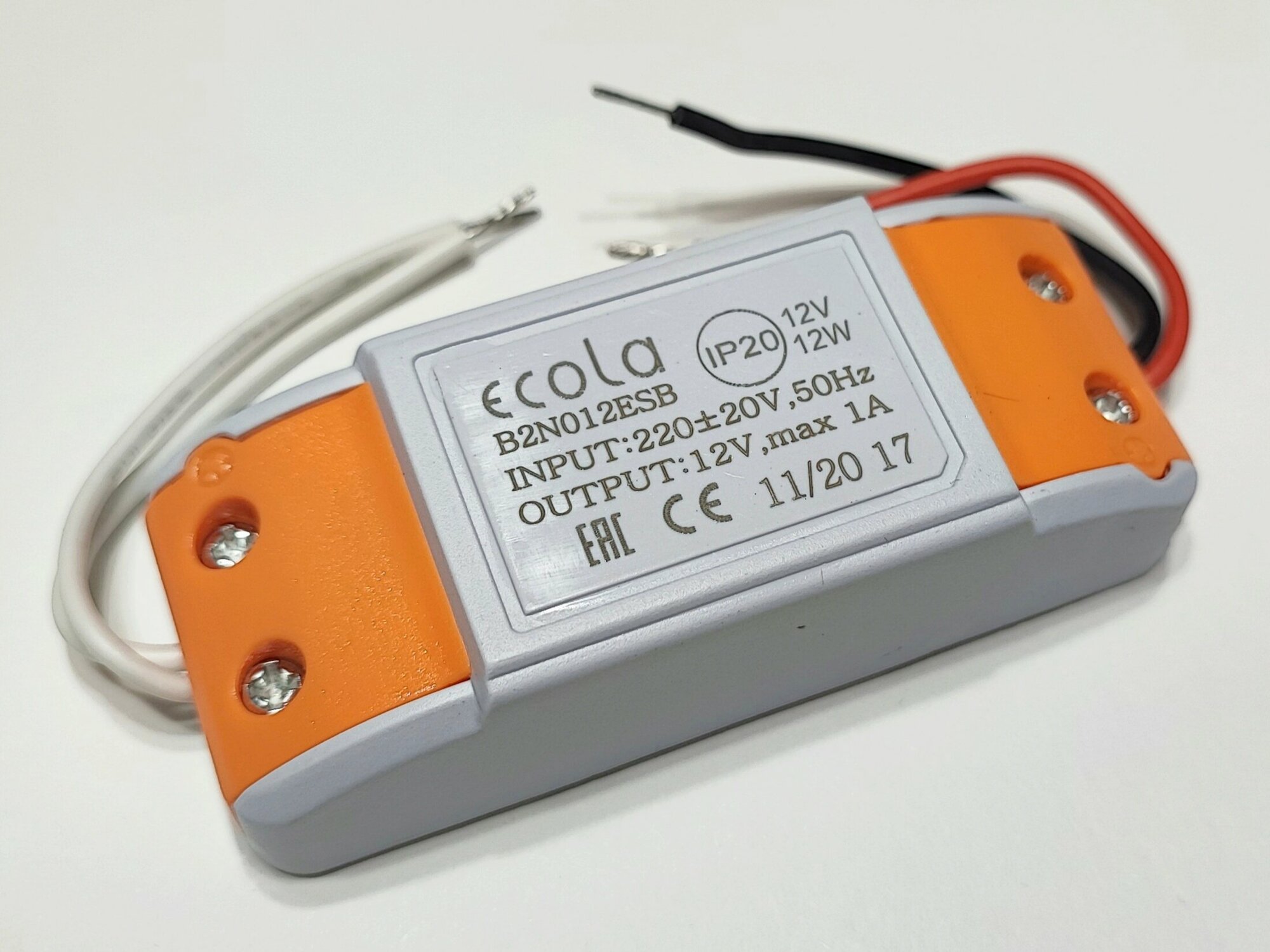Ecola B2N012ESB 12Вт 12В 1А драйвер светодиодный (блок питания) для светодиодных лент и светильников