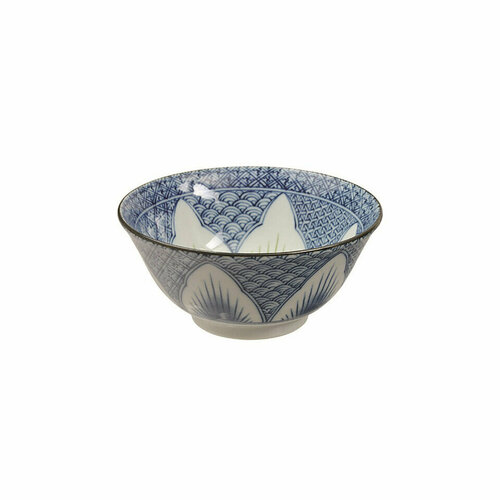 Тарелка глубокая TOKYO DESIGN Mixed bowls, 500 мл, 16 см, фарфор, бело-синяя (8968)