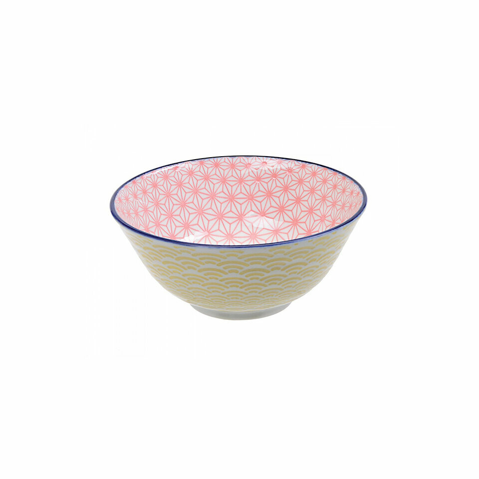 Тарелка глубокая TOKYO DESIGN Starwave, 15 см, фарфор, желто-розовая (8780)