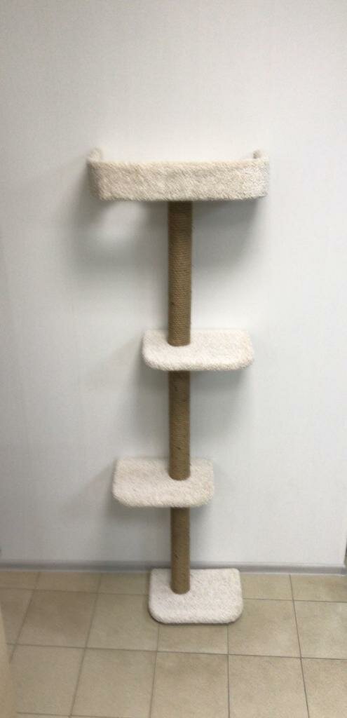 Когтеточка настенная для кошек Моя Котя "Лиана", цвет белый, столбы джут - фотография № 3