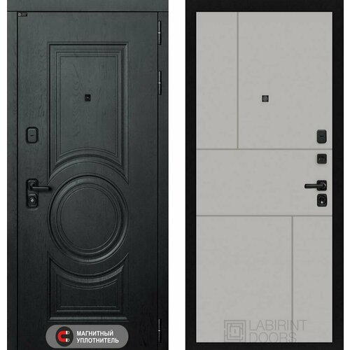 Входная дверь Labirint Grand 21 Грей Софт (Серый светлый) 960x2050, открывание левое