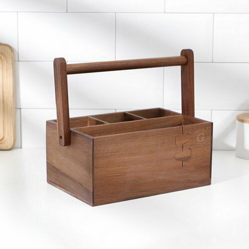 Органайзер для чая и кухонных принадлежностей с ручкой 27x19x115 см тропическая акация 2057₽