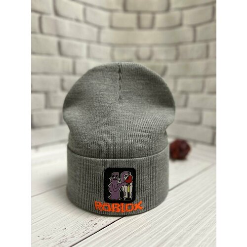 фото Шапка бини , размер 50-56, серый мама в теме