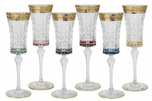Набор бокалов для шампанского Цветная Флоренция, 0,15 л. 6 шт. Same
