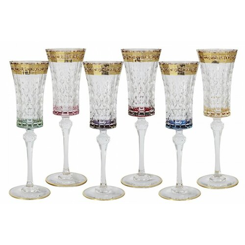 Набор бокалов для шампанского Цветная Флоренция, 0,15 л. 6 шт. Same