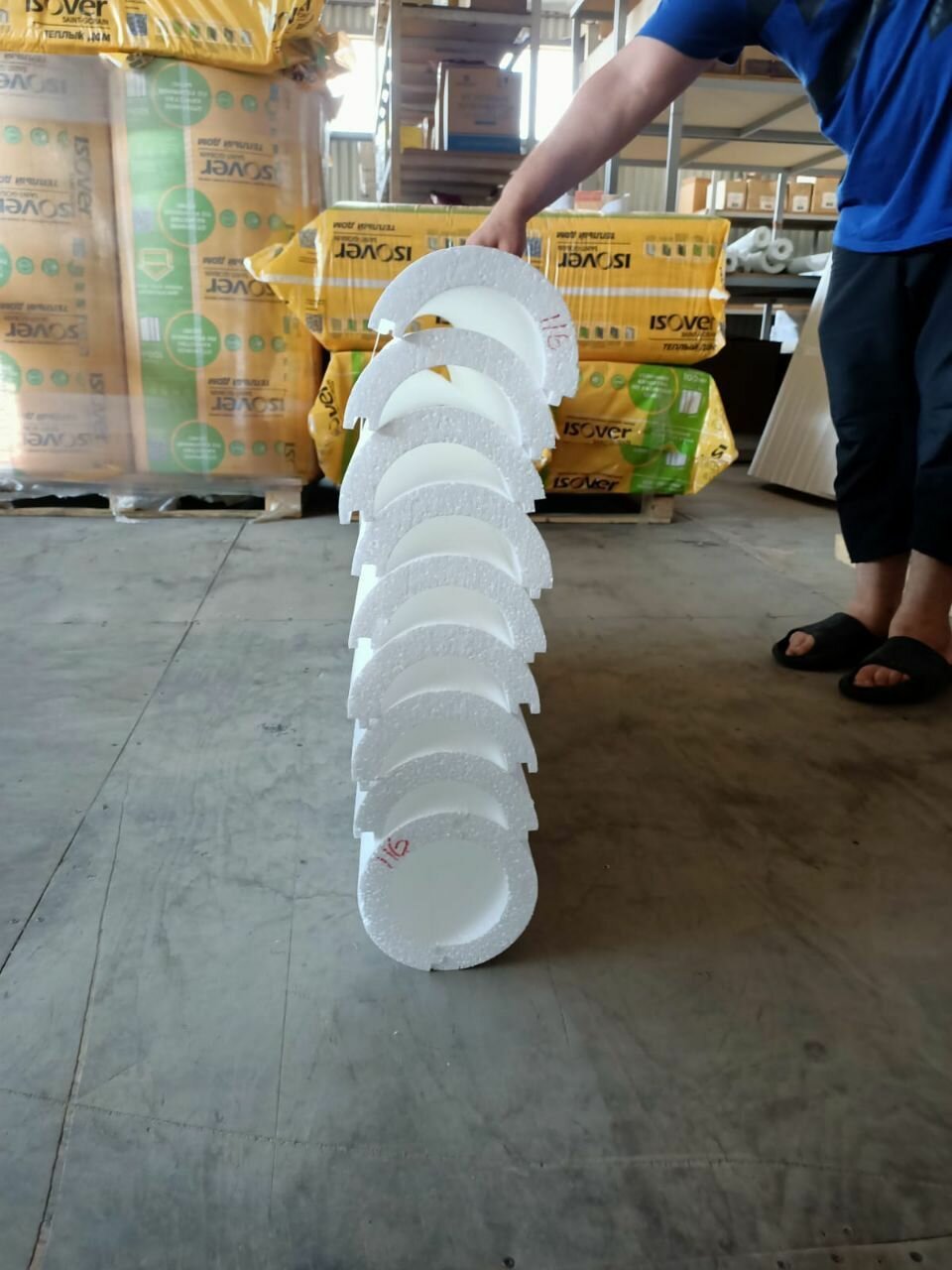 Утеплитель для труб из пенопласта, теплоизоляция. Скорлупа 116х30 мм., 5 метров (1 м*5 шт) - фотография № 6