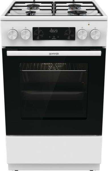 Плита Комбинированная Gorenje GK5C60WJ белый (стеклянная крышка) реш. сталь