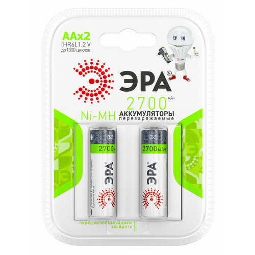 ЭРА Аккумулятор ЭРА Ni-MH HR6-2BL 2700mAh, 2шт