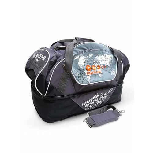 фото Сумка дорожная кошлаков в.в., 82 л, 32х42х61 см, серый, черный