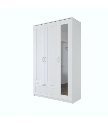 Шкаф сириус трехдверный с выдвижным ящиком, ДСП, цвет белый 2.02.01.030.1