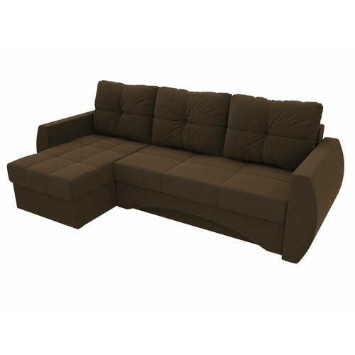 Artum Угловой диван Сатурн микровельвет коричневый левый