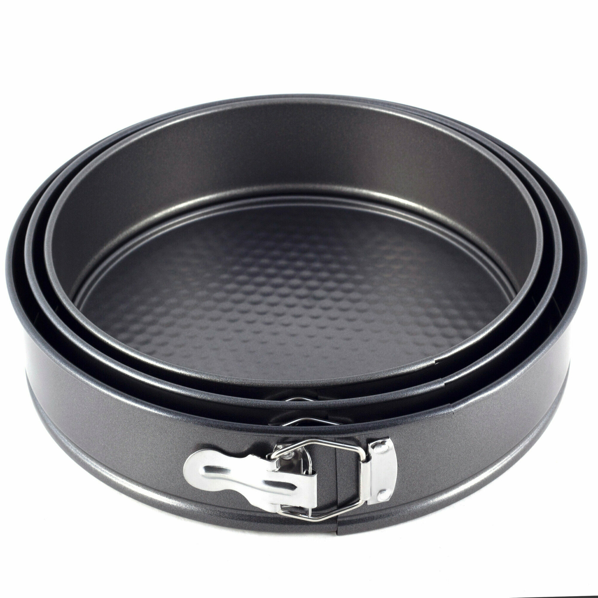 Набор разъемных форм для выпечки 3 шт Ofenbach NB 100700 (d24; 26; 28 см) из углеродистой стали (серый) — фото 1