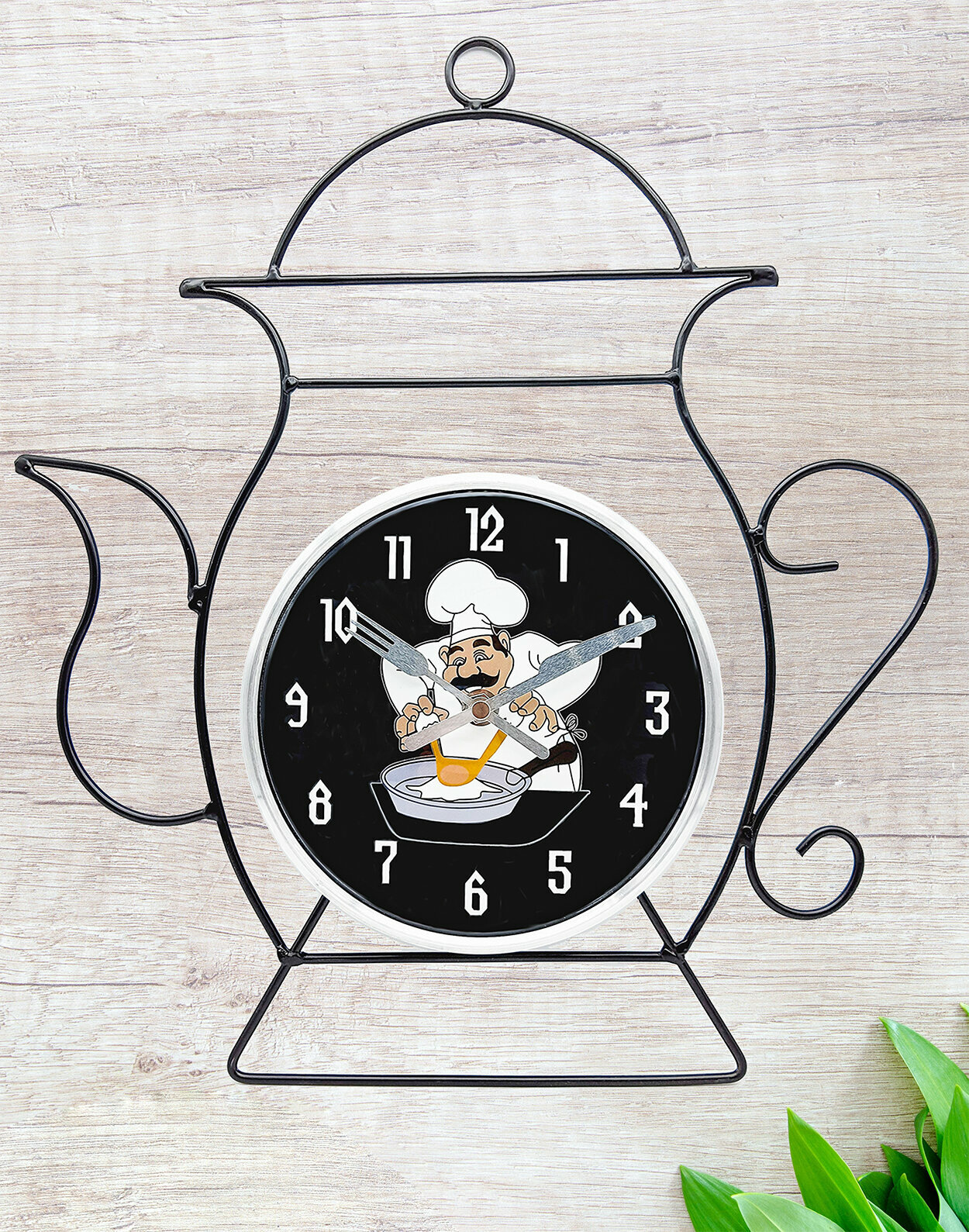 Часы Чайник 38х33х5 см металл, стекло