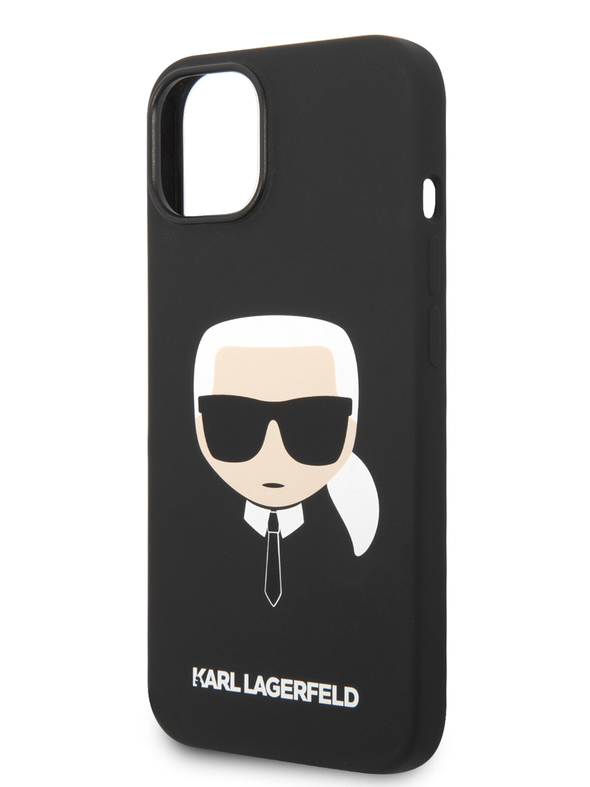 Lagerfeld для iPhone 14 Plus чехол Liquid silicone Karl's Head Hard Black