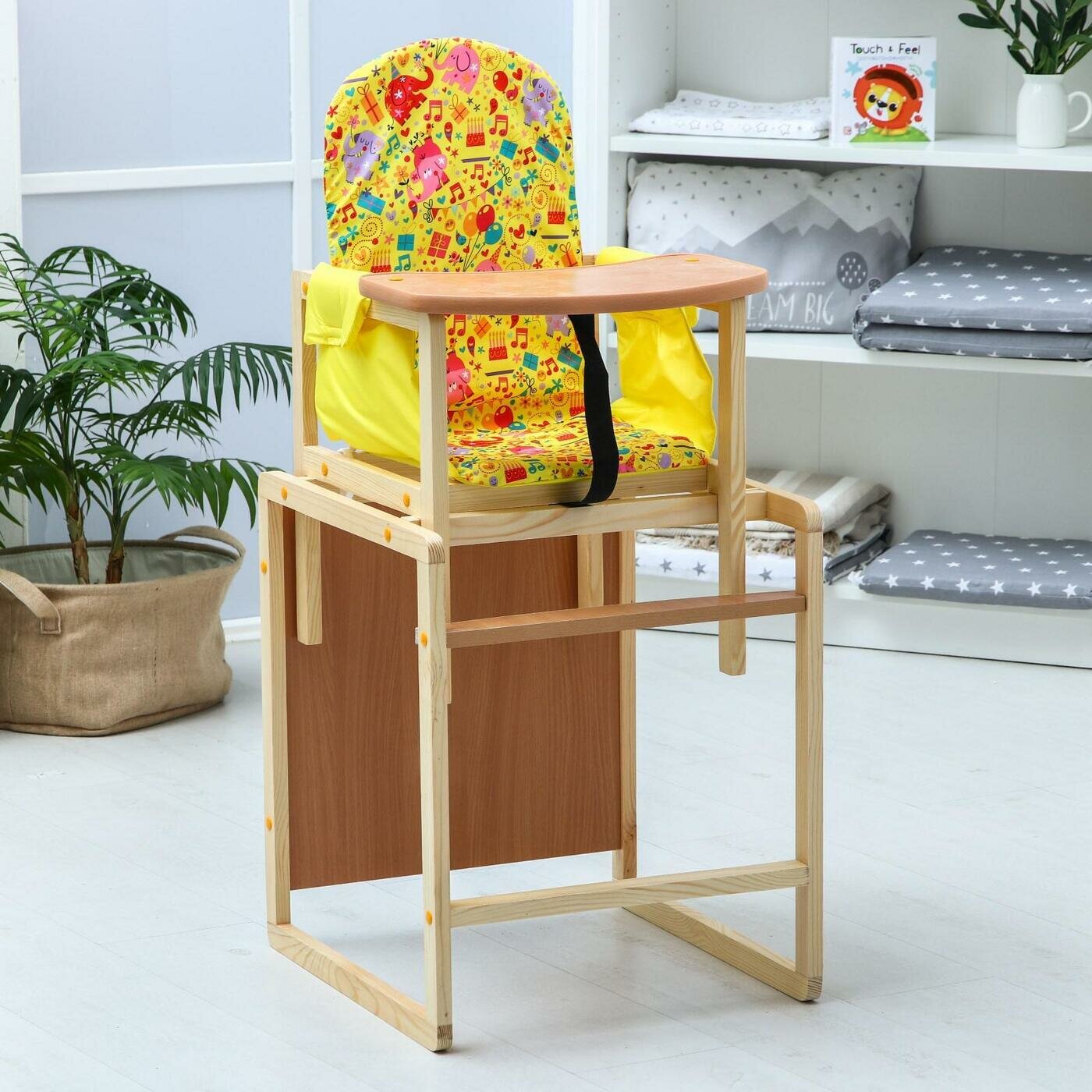 фото Стульчик для кормления "Алекс", трансформер, цвет бежевый, рисунок микс (1 шт.)