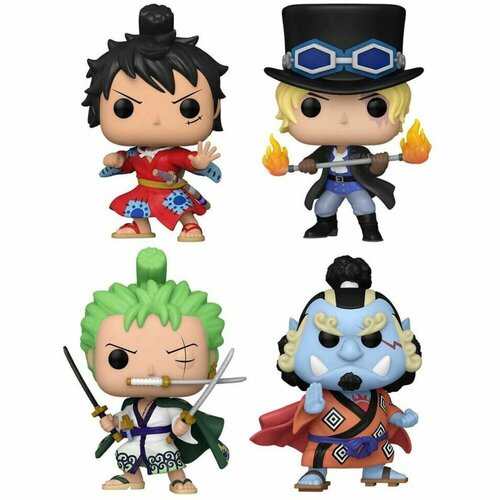 фигурка funko one piece pop animation roronoa zoro 54462 Набор фигурок Funko One Piece - POP! Animation - Luffytaro / Sabo / Roronoa Zoro / Jinbe (Glows in the Dark) 69107