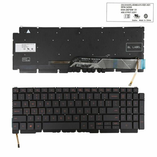 Клавиатура для ноутбука, Dell G15 5510, 5511, 5515, черная, английская раскладка, 1 шт. фен bp 5510