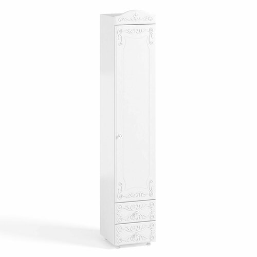 Шкаф 1 дв (410) с Малой глухой дверью и ящиками Катрин-К ИТ-30 Италия Белое дерево