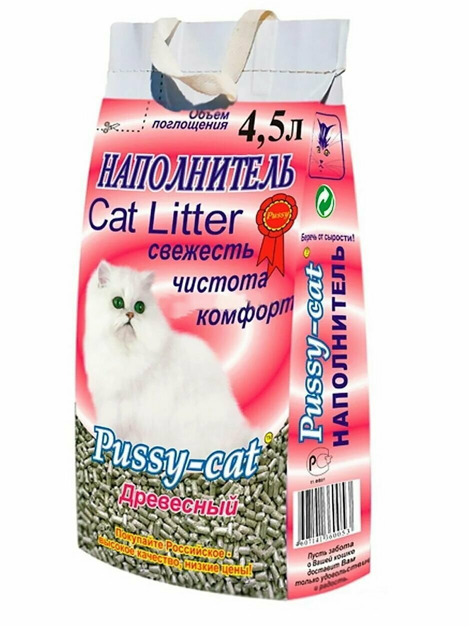 Наполнитель впитывающий Pussy-cat Древесный, 4.5л - фото №2