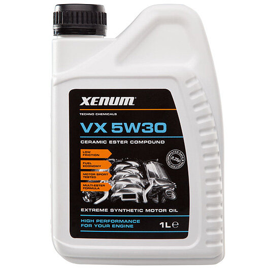 фото Масло моторное Xenum VX 5w30 рейсинговое на эстеровой основе с керамикой (1л) XNM-VX/VRX-5W30-1L