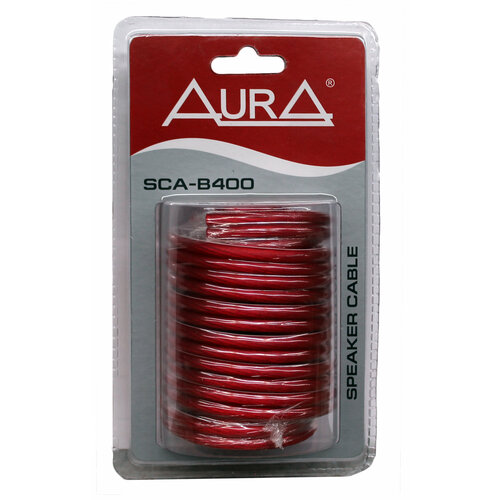 Кабель акустический SCE-B400 12AWG d4мм AURA 5м красный прозрачный кабель акустический aura sca b400 12 ga блистер 5 м красный