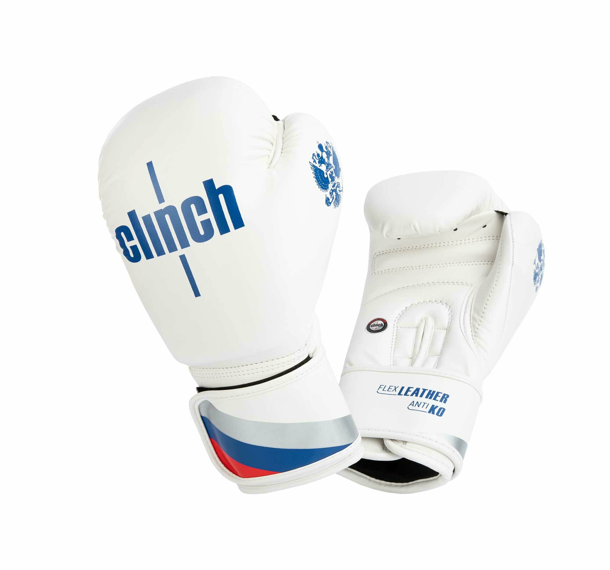 Перчатки боксерские Clinch Olimp бело-синие (вес 12 унций)