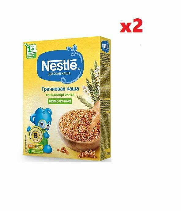 Каша Nestle гречневая безмолочная с 4 месяцев 200 г 2 шт