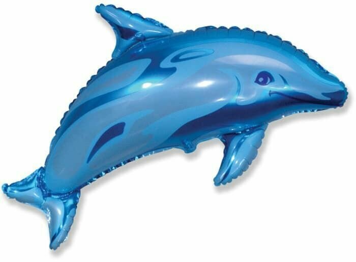 Набор мини-шаров фольгированных Дельфин Синий 14'/36 см 3 шт