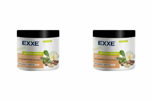 EXXE Маска для волос питательная для сухих и тонких волос, Детокс эффект, 500 мл, 2 шт