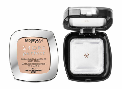 DEBORAH MILANO Пудра для лица 24 Ore Perfect Compact Powder матирующая стойкая, 9 г, 3