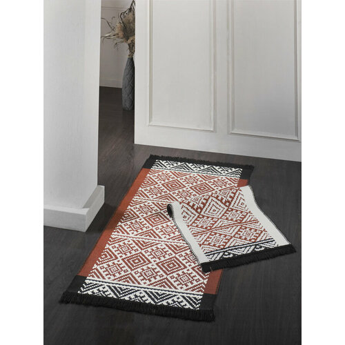 Хлопковый коврик (1 шт) Akhila v2 терракотовый Sarev (терракотовый), Коврик для ног 80x150