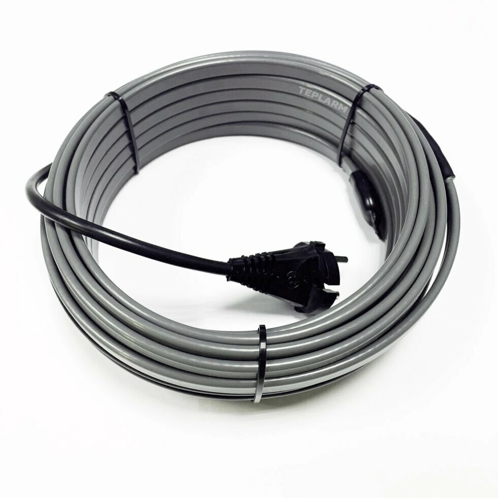Греющий кабель 1 м 16 Вт для обогрева труб саморегулирующийся с вилкой - фотография № 1