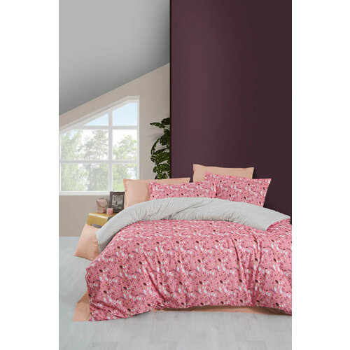 Постельное белье из ранфорса Bazaar Blossom v2 Sarev (розовый-персиковый), 1,5 спальный (наволочка 50x70)