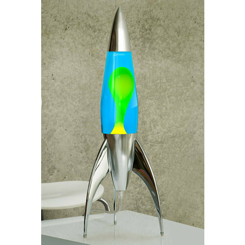 Лава-лампа Mathmos Telstar Желтая/Синяя Silver (Воск)