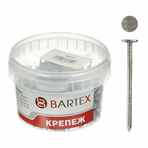 Гвоздь толевый, диаметр 2 мм, 20 мм, 0.3 кг, в банке, Bartex