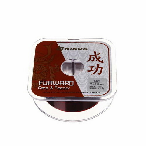 фото Леска forward carp & feeder, диаметр 0.261 мм, тест 5.6 кг, 100 м, коричневая nisus