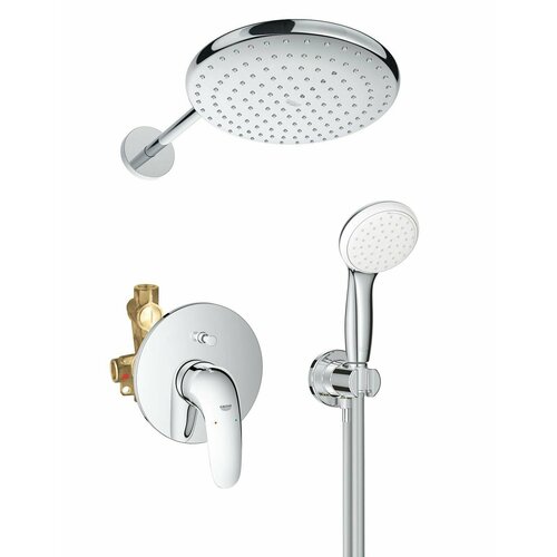 Душевая система с тропическим душем Grohe Eurostyle Professional 250, Германия душевая стойка grohe eurostyle new 124416 хром хром 1750 мм