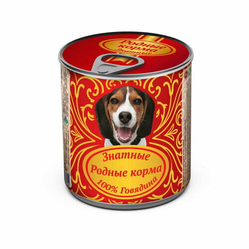 Консервы Родные Корма Знатные Говядина для собак - 340 г х 12 шт dogs menu влажный корм набор 12 шт по 340 гр