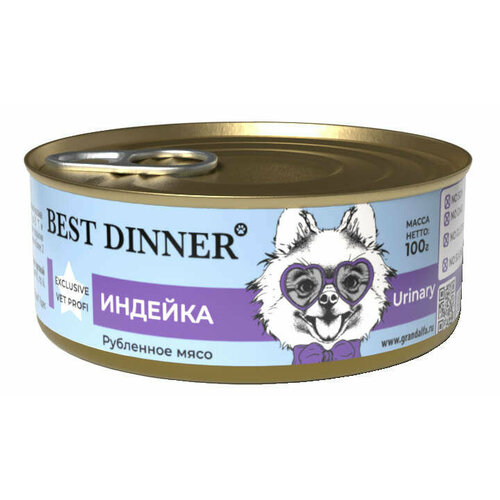 Best Dinner Exclusive Vet Profi Urinary Индейка консервы для собак - 100 г х 24 шт