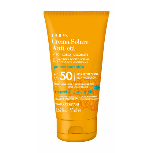 PUPA Солнцезащитный крем для лица, шеи и зоны декольте Anti-Aging Sunsсreen Cream SPF50, 50 мл