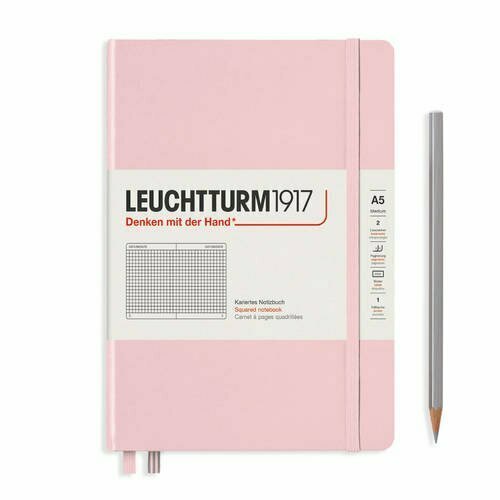 Записная книжка Leuchtturm A5, в клетку, розовая, 251 страниц, твердая обложка