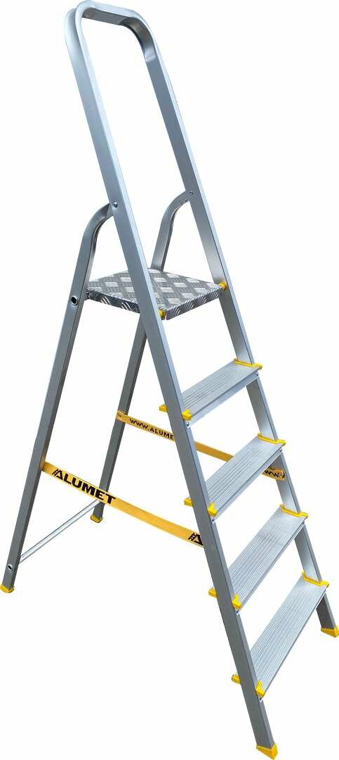 фото Стремянка С Анодированным Покрытием Alumet Серии Ара 5 Ступеней