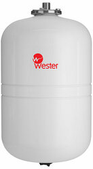 Расширительный бак 24 литра WDV24 Premium 12 бар Россия, фланец из нерж. стали, для отопления, ГВС и гелиосистем, белый, Wester 0-14-0380